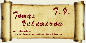 Tomas Velemirov vizit kartica